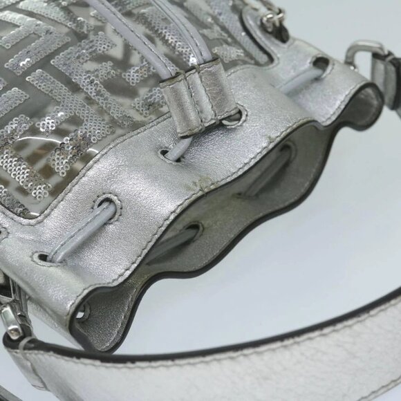 FENDI Zucca Canvas Montrezor Shoulder Bag Silver - Picture 11 of 16